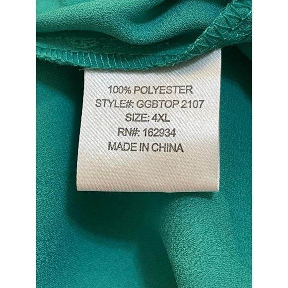NWT! GLITZY Lifestyle Emerald Green Blouse, Size 4X - Picture 7 of 7